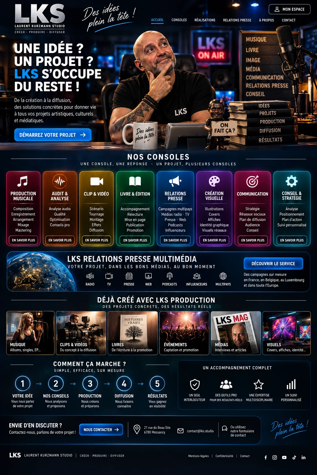 Organigramme global des services et parcours LKS
